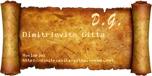 Dimitrievits Gitta névjegykártya